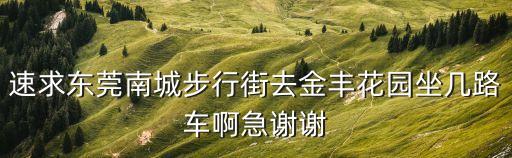 速求東莞南城步行街去金豐花園坐幾路車啊急謝謝