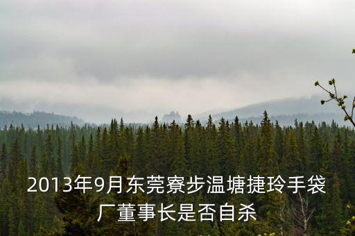 東莞張方亮，2013年9月東莞寮步溫塘捷玲手袋廠董事長是否自殺