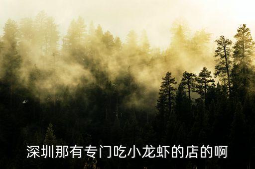 深圳那有專門吃小龍蝦的店的啊