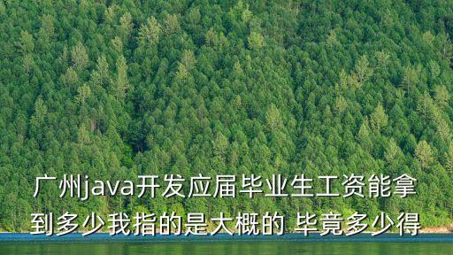 廣州java開發應屆畢業生工資能拿到多少我指的是大概的 畢竟多少得