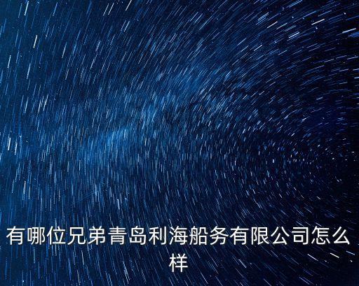 有哪位兄弟青島利海船務有限公司怎么樣