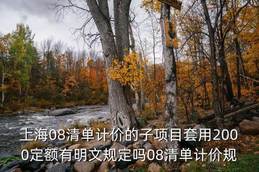 上海市土建清單計(jì)價(jià)，上海08清單計(jì)價(jià)的子項(xiàng)目套用2000定額有明文規(guī)定嗎08清單計(jì)價(jià)規(guī)