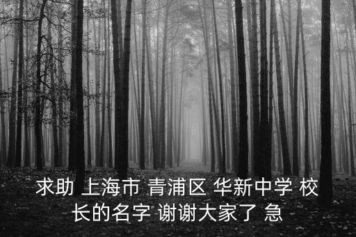 求助 上海市 青浦區 華新中學 校長的名字 謝謝大家了 急