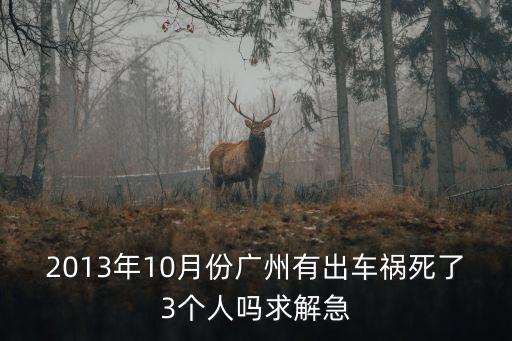 廣州城市廣場(chǎng)事故，2013年10月份廣州有出車禍死了3個(gè)人嗎求解急