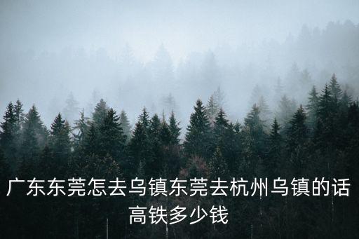 廣東東莞怎去烏鎮東莞去杭州烏鎮的話高鐵多少錢