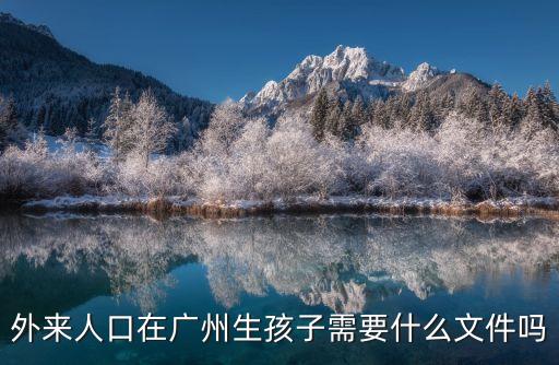 廣州外區生，外來人口在廣州生孩子需要什么文件嗎