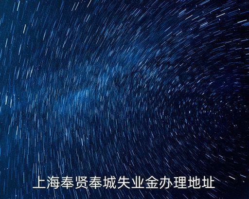 上海奉賢奉城失業(yè)金辦理地址