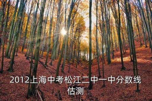 2012上海中考松江二中一中分?jǐn)?shù)線估測(cè)