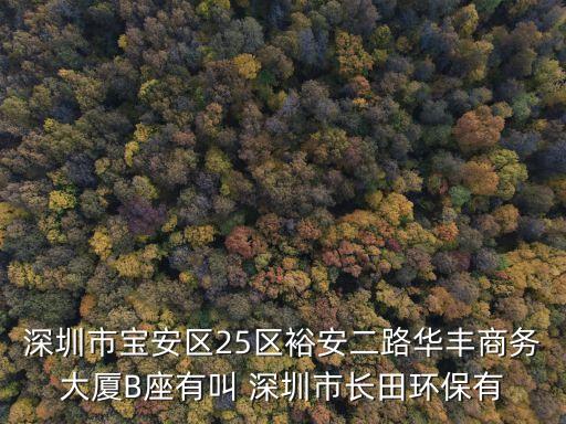 深圳市寶安區25區裕安二路華豐商務大廈B座有叫 深圳市長田環保有