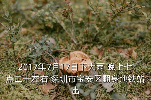 2017深圳洪災，2017年7月17日下大雨 晚上七點二十左右 深圳市寶安區翻身地鐵站出