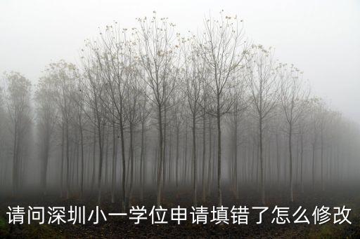 請問深圳小一學位申請填錯了怎么修改