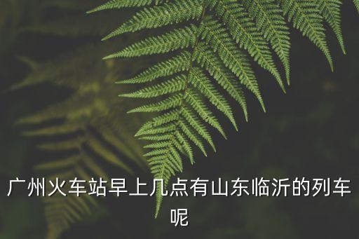 廣州火車站早上幾點有山東臨沂的列車呢