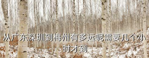 從廣東深圳到梅州有多遠呢需要幾個小時才到