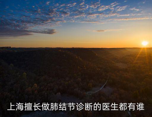 上海擅長做肺結節診斷的醫生都有誰