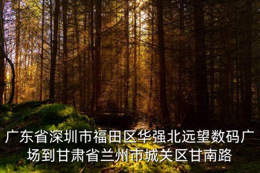 廣東省深圳市福田區華強北遠望數碼廣場到甘肅省蘭州市城關區甘南路