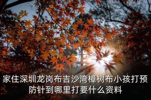 家住深圳龍崗布吉沙灣樟樹布小孩打預(yù)防針到哪里打要什么資料