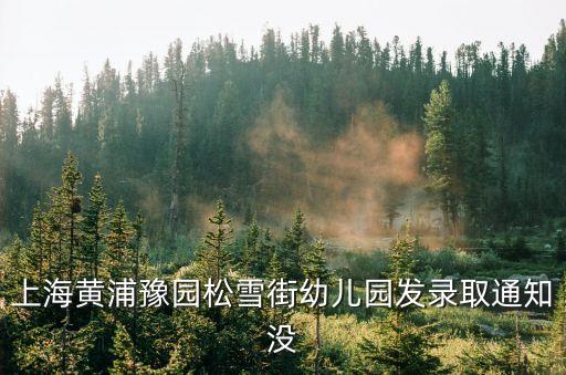 上海市黃埔雪松街幼兒園，上海黃浦豫園松雪街幼兒園發錄取通知沒