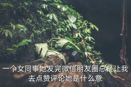一個(gè)女同事她發(fā)完微信朋友圈總是讓我去點(diǎn)贊評(píng)論她是什么意