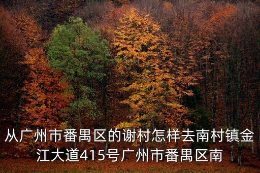 從廣州市番禺區的謝村怎樣去南村鎮金江大道415號廣州市番禺區南