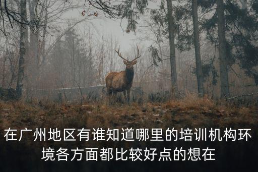 在廣州地區有誰知道哪里的培訓機構環境各方面都比較好點的想在