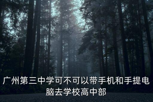 廣州第三中學可不可以帶手機和手提電腦去學校高中部