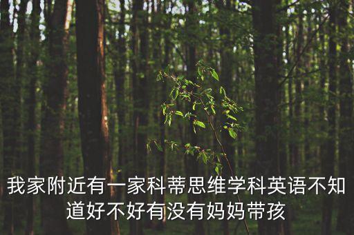 我家附近有一家科蒂思維學科英語不知道好不好有沒有媽媽帶孩