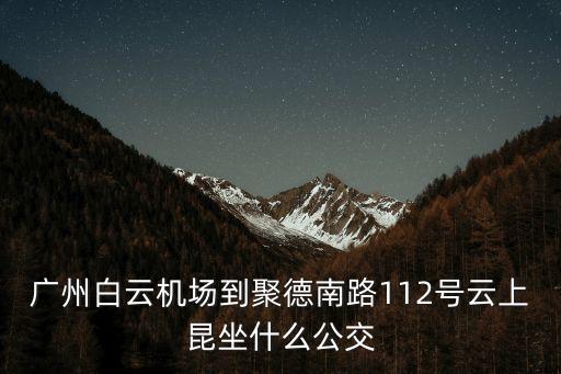 廣州白云機(jī)場(chǎng)到聚德南路112號(hào)云上昆坐什么公交