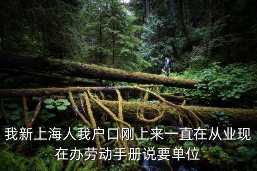 我新上海人我戶口剛上來一直在從業現在辦勞動手冊說要單位