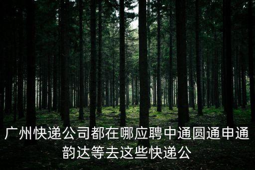 廣州快遞公司都在哪應(yīng)聘中通圓通申通韻達(dá)等去這些快遞公
