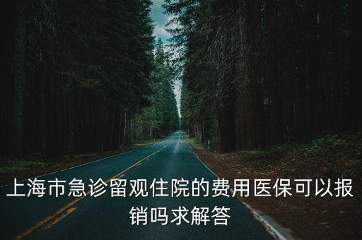 上海市急診留觀報銷，上海市急診醫藥費報銷