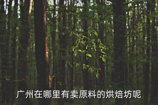 廣州在哪里有賣原料的烘焙坊呢