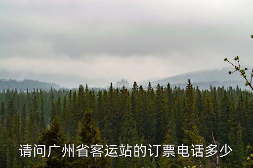 請問廣州省客運站的訂票電話多少