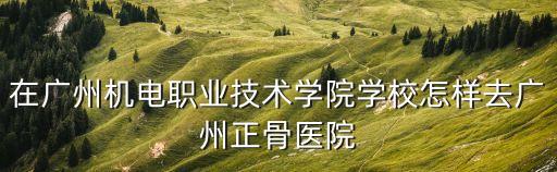 廣州市永泰到正骨醫院，跪求路線廣州正骨醫院詳細怎么去沒有交通工具