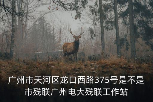 廣州市聾人協(xié)會，廣州市天河區(qū)龍口西路375號是不是市殘聯(lián)廣州電大殘聯(lián)工作站