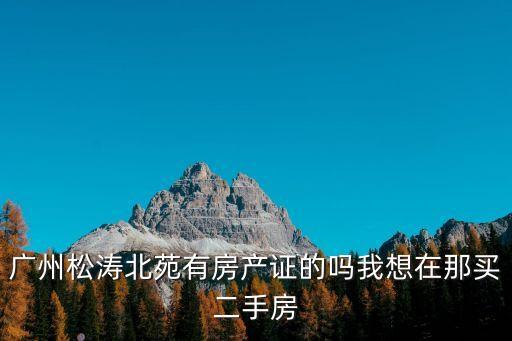 廣州松濤北苑有房產(chǎn)證的嗎我想在那買二手房