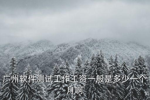 廣州軟件測試工作工資一般是多少一個月啊