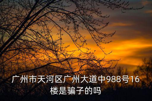 廣州市天河區(qū)廣州大道中988號16樓是騙子的嗎