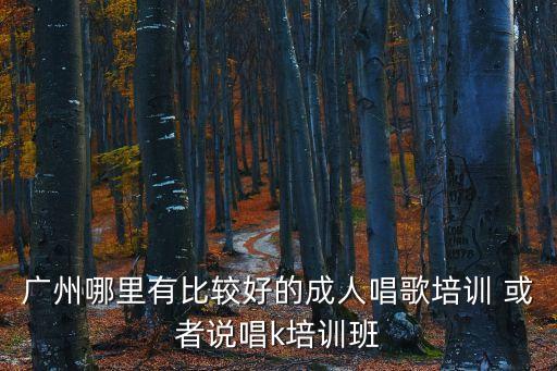 廣州哪里有比較好的成人唱歌培訓 或者說唱k培訓班