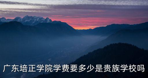 廣東培正學院學費要多少是貴族學校嗎