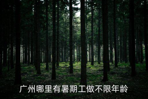 廣州哪里有暑期工做不限年齡