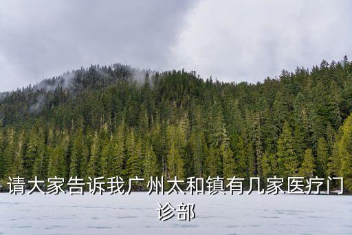 廣州太和廣康門診部，廣州太和鎮附近有什么醫院或者衛生站嗎