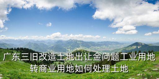廣州工業用地出讓，廣東三舊改造土地出讓金問題工業用地轉商業用地如何處理土地