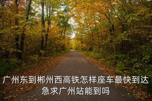 廣州東到郴州西高鐵怎樣座車最快到達急求廣州站能到嗎