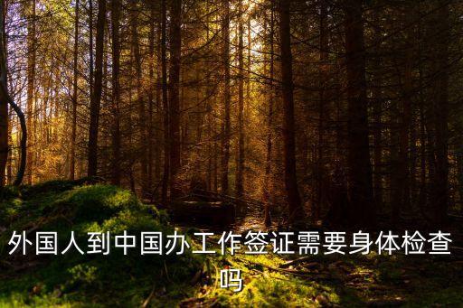 外國人到中國辦工作簽證需要身體檢查嗎