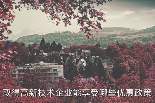 取得高新技術企業(yè)能享受哪些優(yōu)惠政策
