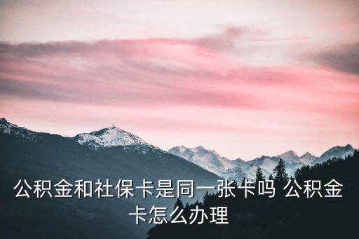 公積金和社保卡是同一張卡嗎 公積金卡怎么辦理