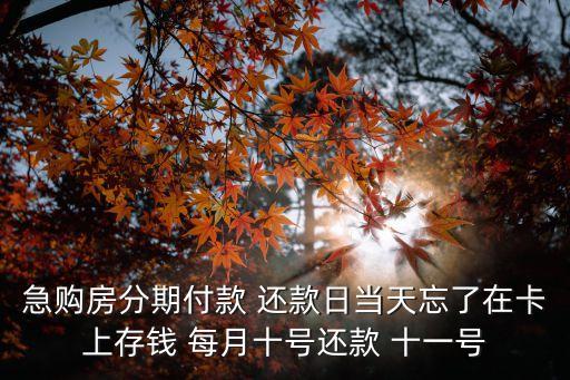 男子在深圳買房卻忘記在哪，急購(gòu)房分期付款 還款日當(dāng)天忘了在卡上存錢 每月十號(hào)還款 十一號(hào)