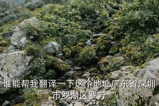 誰能幫我翻譯一下這個地址廣東省深圳市羅湖區(qū)羅芳