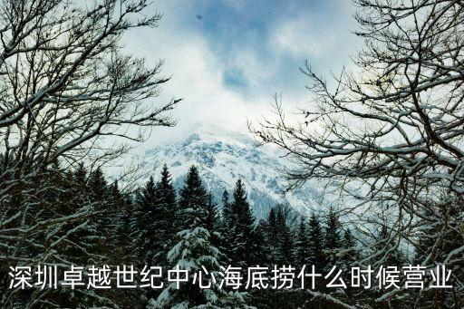 深圳卓越世紀中心海底撈什么時候營業