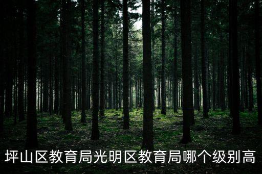 坪山區教育局光明區教育局哪個級別高